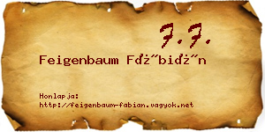 Feigenbaum Fábián névjegykártya